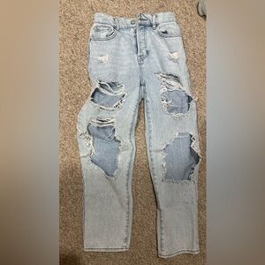 pacsun high rise straight ripped jeans